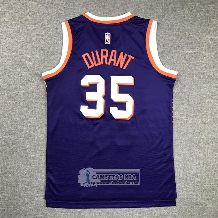 Camiseta Nino Phoenix Suns Kevin Durant NO 35 Icon 2023-24 Violeta